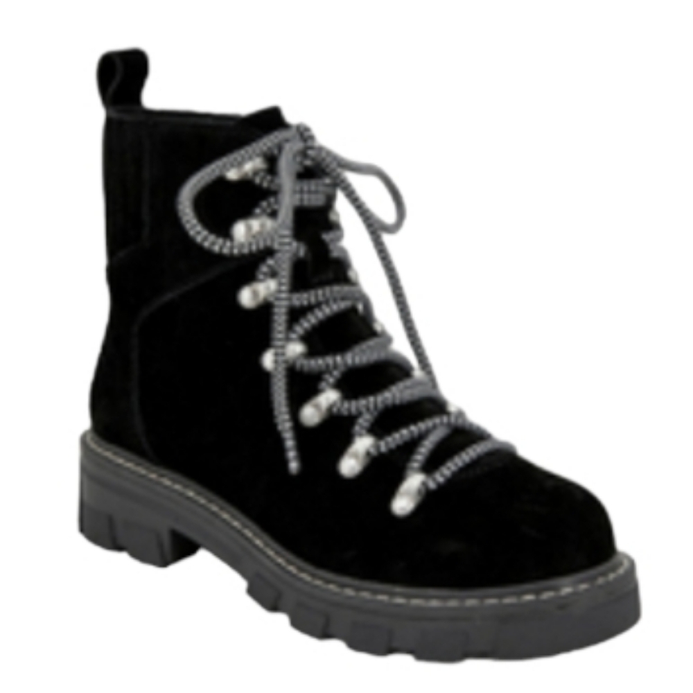 NEW! SPLENDID Black Suede Chunky Hiking Boot Lug Sole 7.5.